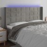 Tête de lit à LED Gris clair 163x16x118/128 cm Velours 