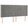 Tête de lit à LED Gris clair 163x16x118/128 cm Velours 
