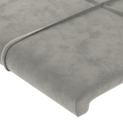 Tête de lit à LED Gris clair 163x16x118/128 cm Velours 