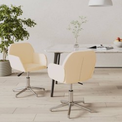 Chaises pivotantes à manger lot de 2 Crème Tissu 