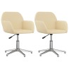 Chaises pivotantes à manger lot de 2 Crème Tissu 