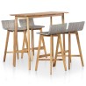 Ensemble à manger d'extérieur 5 pcs Bois d'acacia solide 
