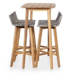 Ensemble à manger d'extérieur 5 pcs Bois d'acacia solide 