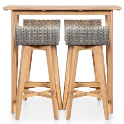 Ensemble à manger d'extérieur 5 pcs Bois d'acacia solide 