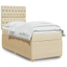 Sommier à lattes de lit avec matelas Crème 90x200 cm Tissu 