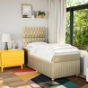 Sommier à lattes de lit avec matelas Crème 90x200 cm Tissu 