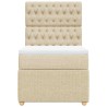 Sommier à lattes de lit avec matelas Crème 90x200 cm Tissu 