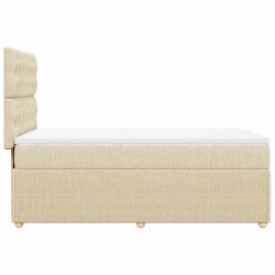 Sommier à lattes de lit avec matelas Crème 90x200 cm Tissu 