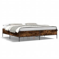 Cadre de lit sans matelas chêne fumé 200x200 cm 