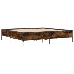 Cadre de lit sans matelas chêne fumé 200x200 cm 