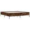Cadre de lit sans matelas chêne fumé 200x200 cm 