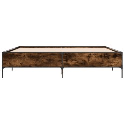 Cadre de lit sans matelas chêne fumé 200x200 cm 