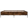 Cadre de lit sans matelas chêne fumé 200x200 cm 