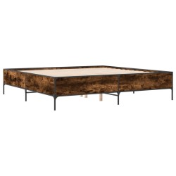Cadre de lit sans matelas chêne fumé 200x200 cm 