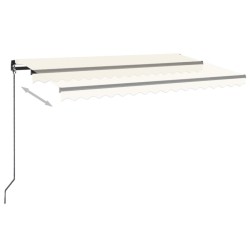 Auvent manuel rétractable avec LED 450x350 cm Crème 