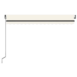 Auvent manuel rétractable avec LED 450x350 cm Crème 