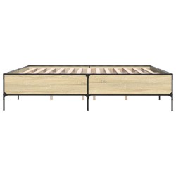 Cadre de lit sans matelas chêne sonoma 200x200 cm 