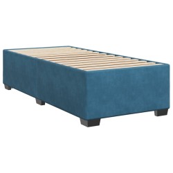 Sommier à lattes de lit avec matelas bleu 80x200 cm velours 