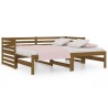 Lit coulissant sans matelas marron miel 2x(90x190) cm 