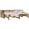 Lit coulissant sans matelas marron miel 2x(90x190) cm 