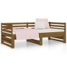 Lit coulissant sans matelas marron miel 2x(90x190) cm 