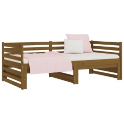 Lit coulissant sans matelas marron miel 2x(90x190) cm 