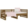 Lit coulissant sans matelas marron miel 2x(90x190) cm 