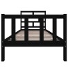 Cadre de lit sans matelas noir bois massif 90x200 cm 