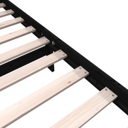 Cadre de lit sans matelas noir bois massif 90x200 cm 