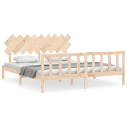 Cadre de lit sans matelas bois massif de pin 