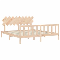 Cadre de lit sans matelas bois massif de pin 