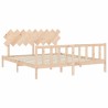 Cadre de lit sans matelas bois massif de pin 