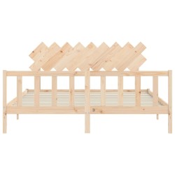 Cadre de lit sans matelas bois massif de pin 