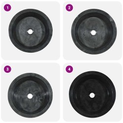 Lavabo Noir Ø40x15 cm Marbre 