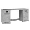 Bureau avec armoire gris béton bois d'ingénierie 