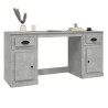 Bureau avec armoire gris béton bois d'ingénierie 