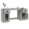 Bureau avec armoire gris béton bois d'ingénierie 