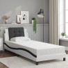 Cadre de lit sans matelas blanc et noir 90x190 cm similicuir 