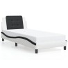 Cadre de lit sans matelas blanc et noir 90x190 cm similicuir 