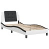 Cadre de lit sans matelas blanc et noir 90x190 cm similicuir 