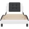 Cadre de lit sans matelas blanc et noir 90x190 cm similicuir 