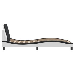Cadre de lit sans matelas blanc et noir 90x190 cm similicuir 