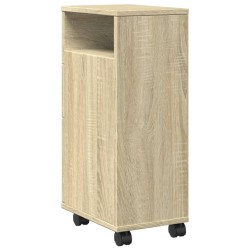 Meuble étroit de salle de bain à roulettes chêne sonoma 