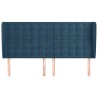 Tête de lit avec oreilles Bleu foncé 163x23x118/128 cm Velours 