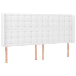 Tête de lit à LED Blanc 183x16x118/128 cm Similicuir 