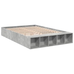 Cadre de lit sans matelas gris béton 140x200 cm 