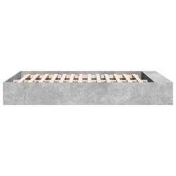 Cadre de lit sans matelas gris béton 140x200 cm 