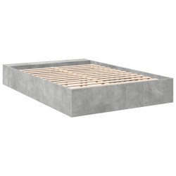 Cadre de lit sans matelas gris béton 140x200 cm 