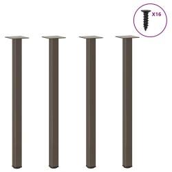 Pieds de table console 4 pièces Acier naturel 72-74 cm Acier 