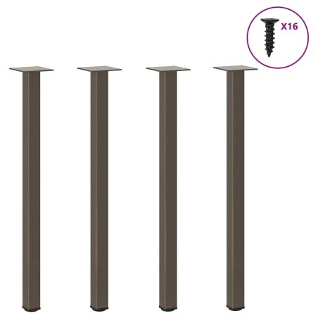 Pieds de table console 4 pièces Acier naturel 72-74 cm Acier 